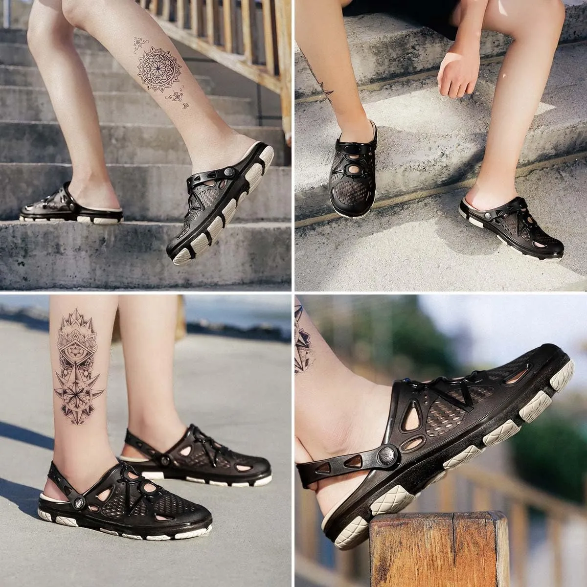 HYDLONGR Men Women Breathable Garden Sandals Quick Drying Beach Slippers Anti-Slip Clogs Shoes