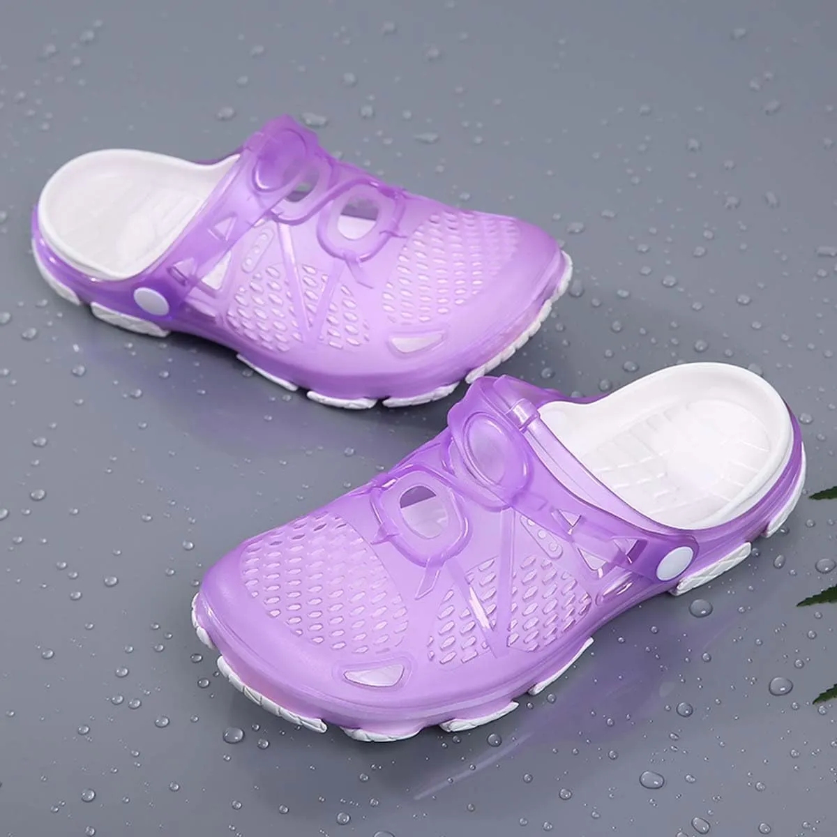 HYDLONGR Men's Women's Comfortable Non-Slip Garden Sandals Quick-Qrying Beach Slippers Breathable Clogs Shoes