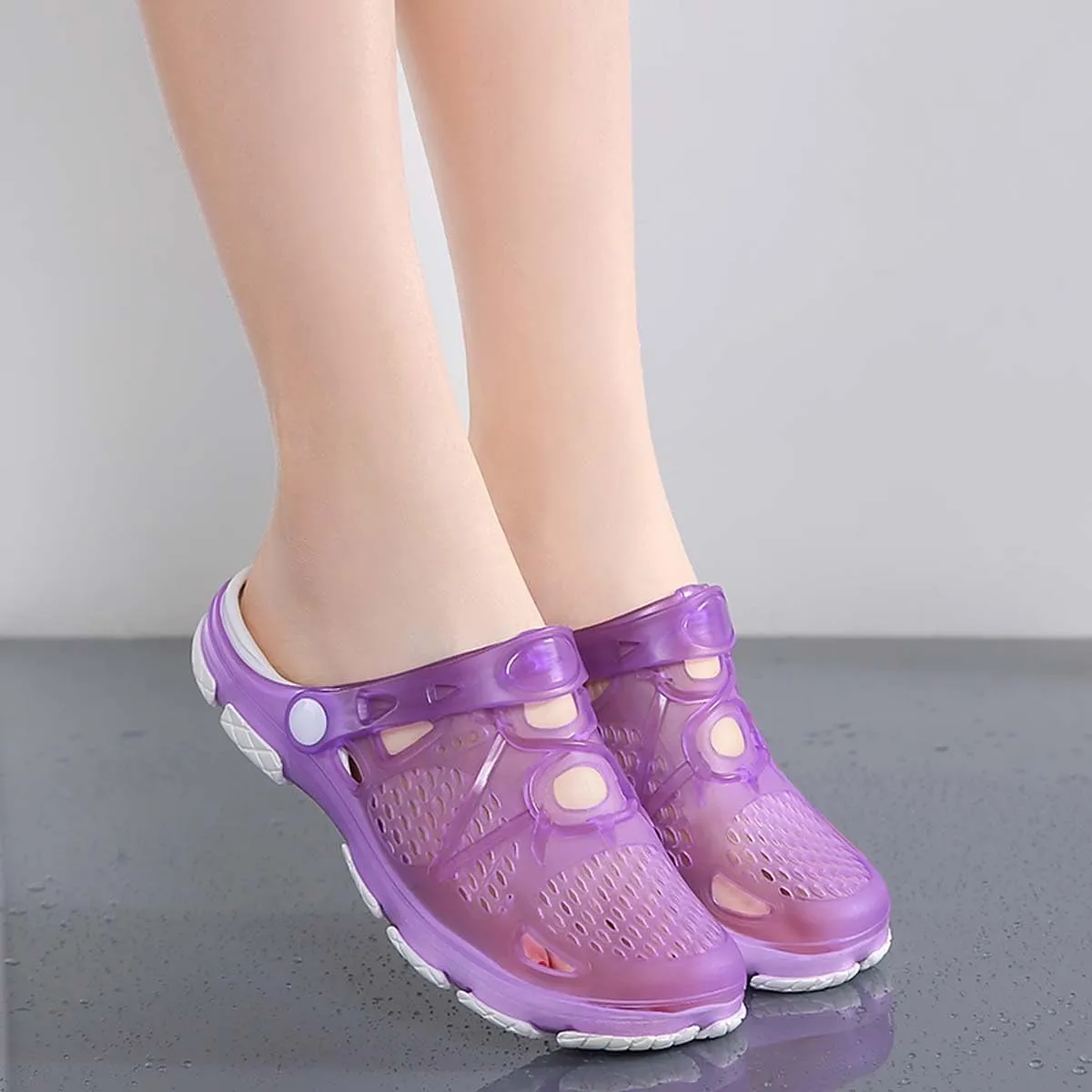 HYDLONGR Men's Women's Comfortable Non-Slip Garden Sandals Quick-Qrying Beach Slippers Breathable Clogs Shoes