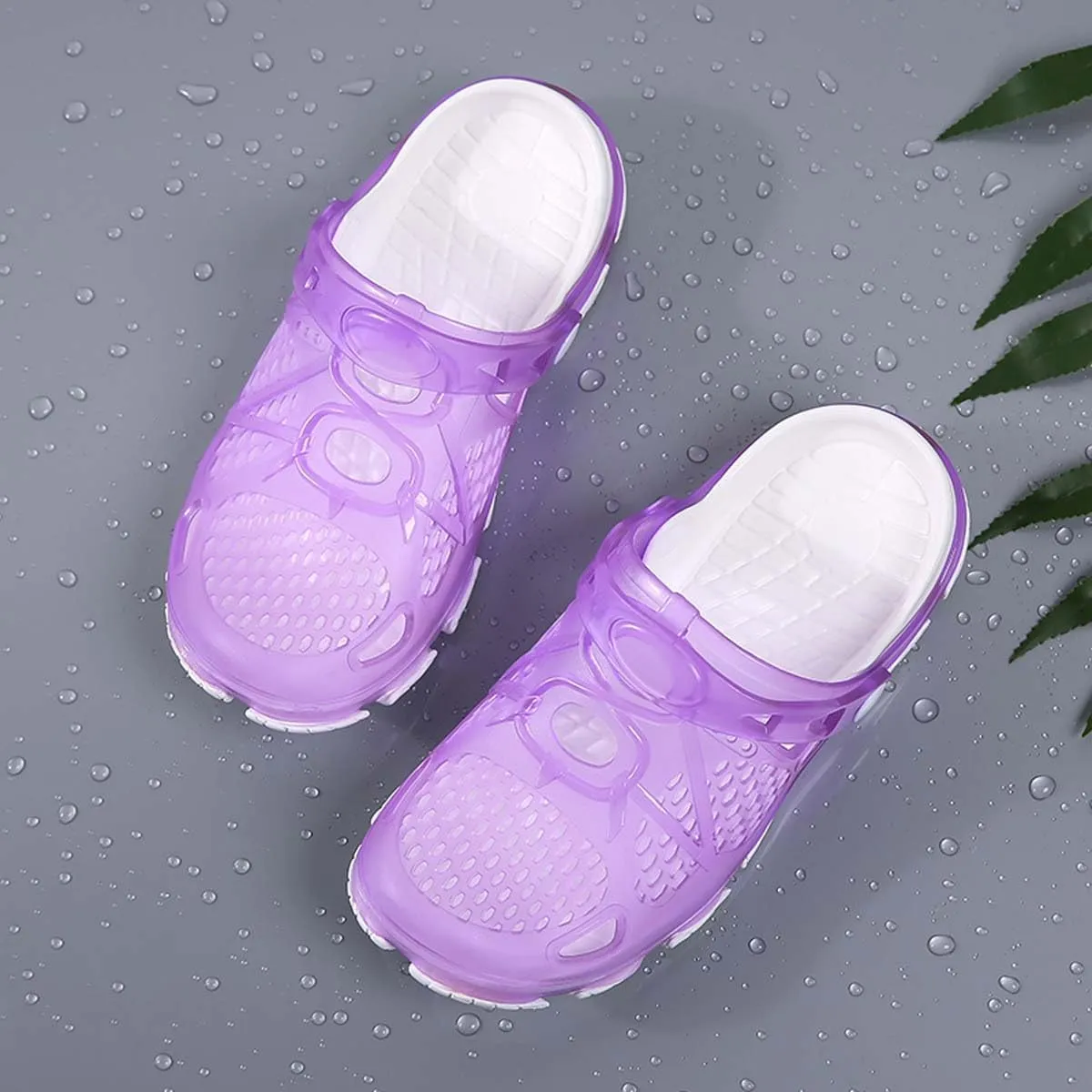 HYDLONGR Men's Women's Comfortable Non-Slip Garden Sandals Quick-Qrying Beach Slippers Breathable Clogs Shoes