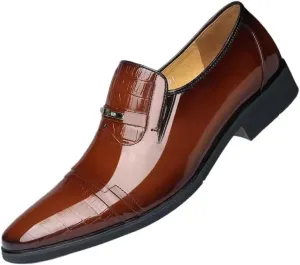 Italian Leather Shoes for Men Luxury Business Oxford Breathable Patent Formal Plus Size Man Office Wedding Flats Male Black Mens