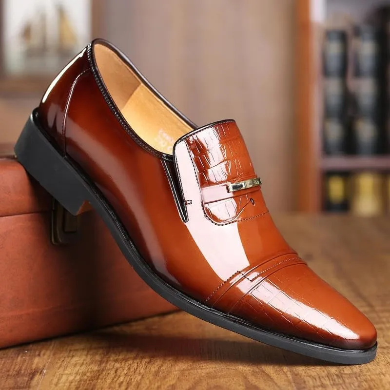 Italian Leather Shoes for Men Luxury Business Oxford Breathable Patent Formal Plus Size Man Office Wedding Flats Male Black Mens