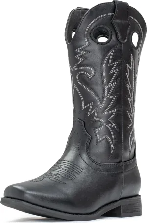 IUV Cowboy Boots for Boys Girls Western Square Toe Cowgirl Boots Mid Calf Riding Shoes (Toddler/Little Kid/Big Kid)