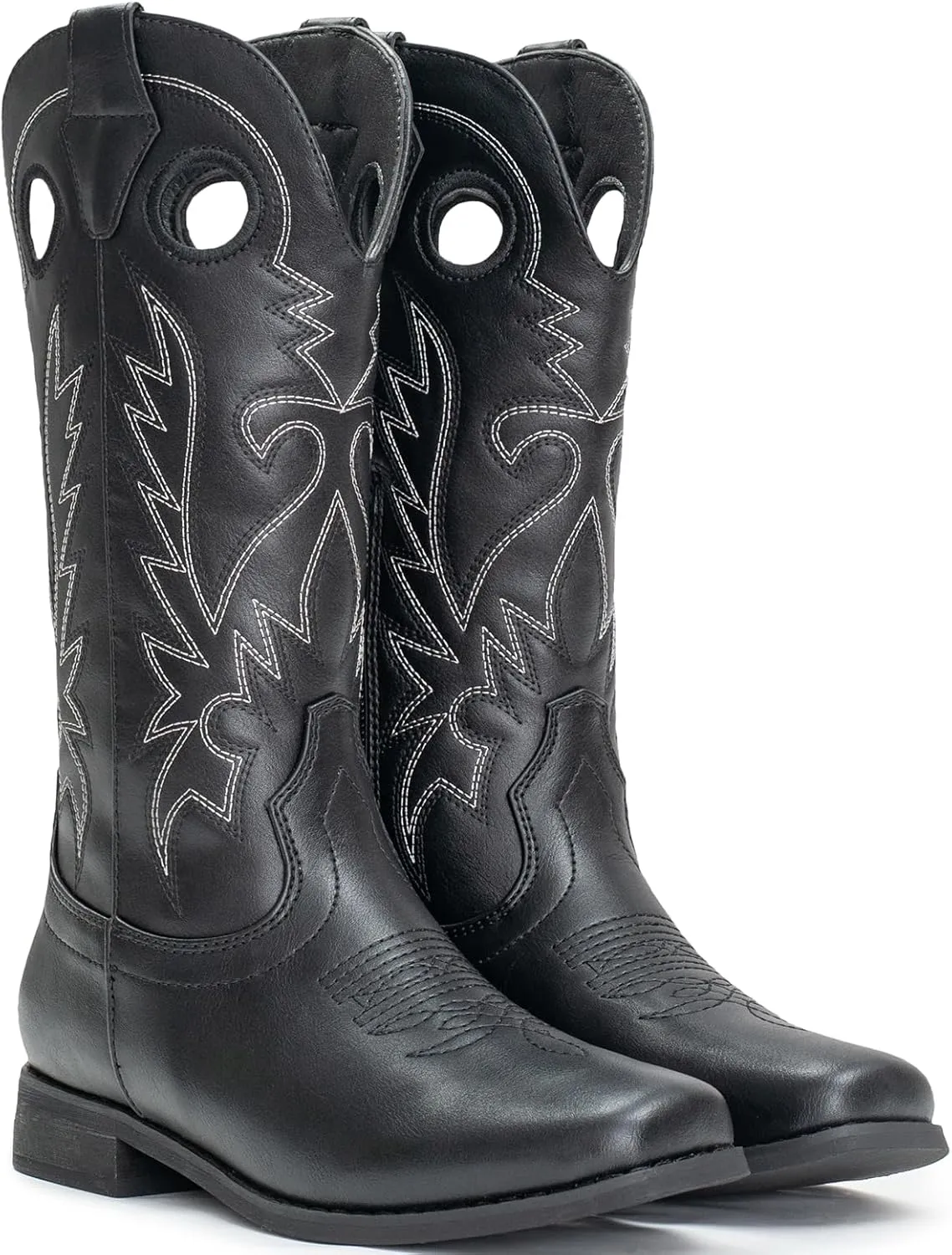 IUV Cowboy Boots for Boys Girls Western Square Toe Cowgirl Boots Mid Calf Riding Shoes (Toddler/Little Kid/Big Kid)