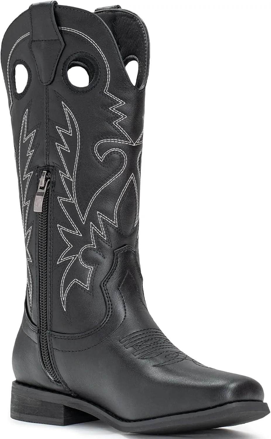 IUV Cowboy Boots for Boys Girls Western Square Toe Cowgirl Boots Mid Calf Riding Shoes (Toddler/Little Kid/Big Kid)
