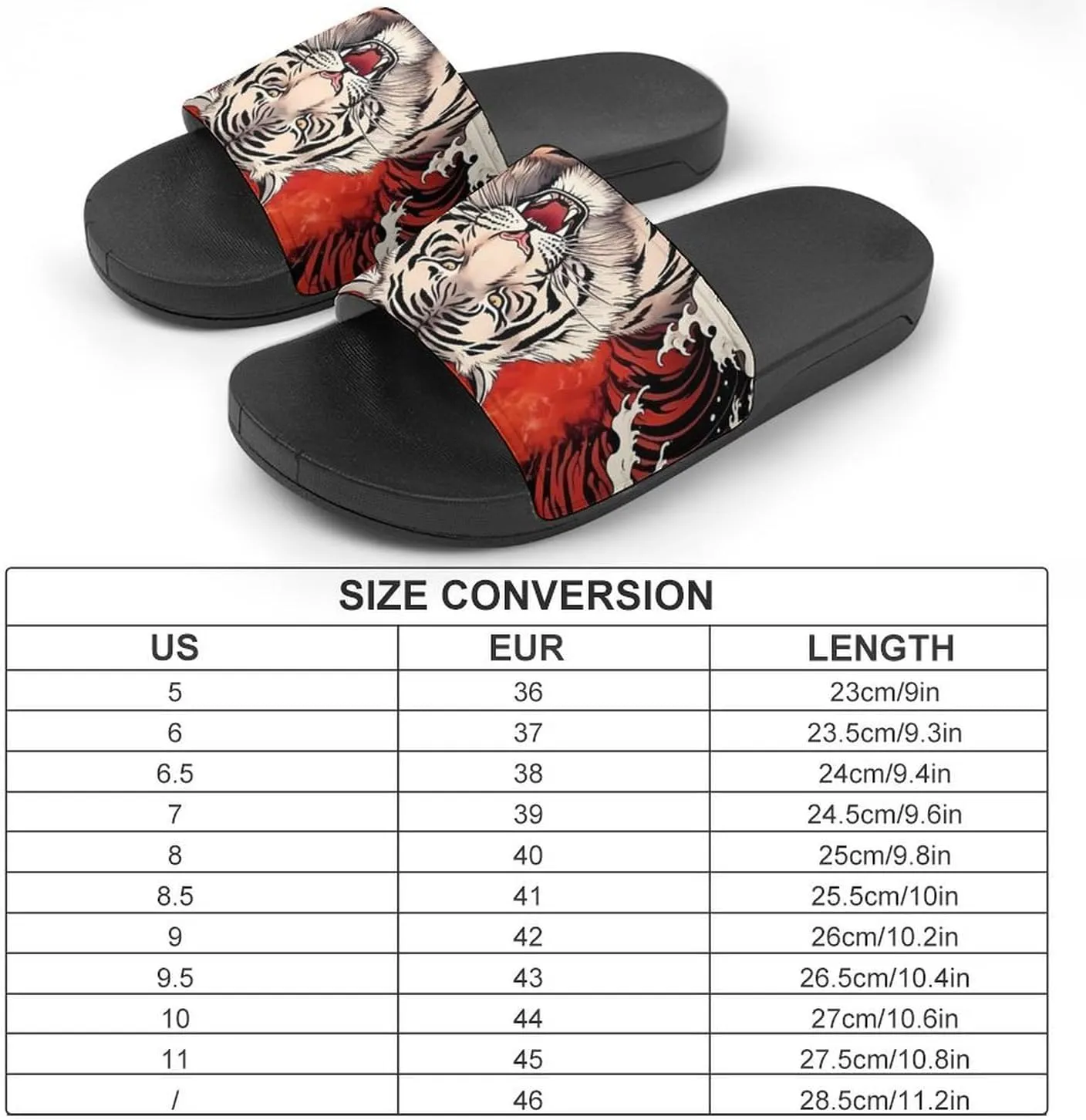Japanese Cool Tiger Wave Non Slip Slides Sandals for Women Men Quick Drying Shower Shoes for Bathroom Pool Beach