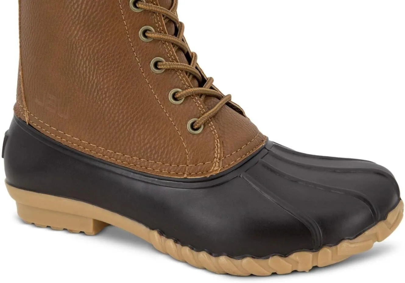 JBU by Jambu Mens Maine Faux Leather Outdoor Rain Boots Tan 12 Medium (D)