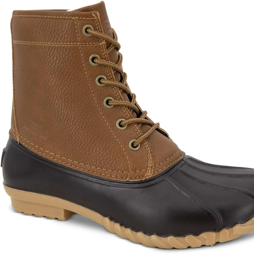 JBU by Jambu Mens Maine Faux Leather Outdoor Rain Boots Tan 12 Medium (D)