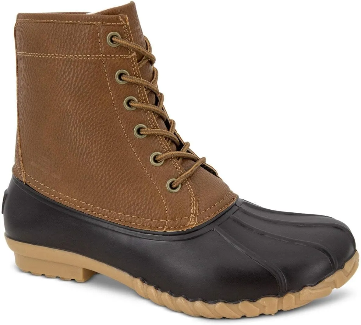 JBU by Jambu Mens Maine Faux Leather Outdoor Rain Boots Tan 12 Medium (D)