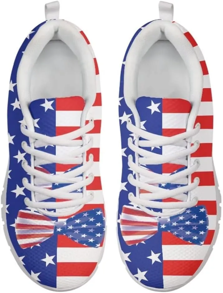 Jeiento American Flag Shoes Men's Fashion Sneaker Sports Running Shoes Causal Travel Walking Flat Shoe Breathable