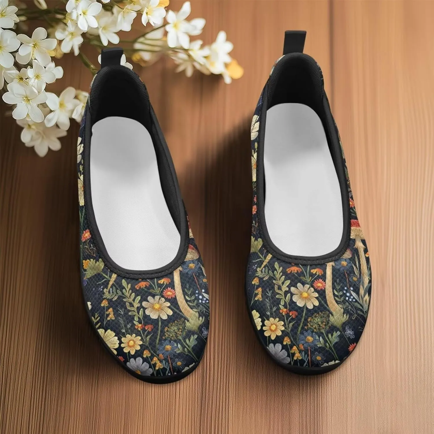 Jeiento Casual Slip On Loafers for Women Lady Mesh Tennis Shoes Breathable Light Weight Low Top Round Toe Walking Sneakers