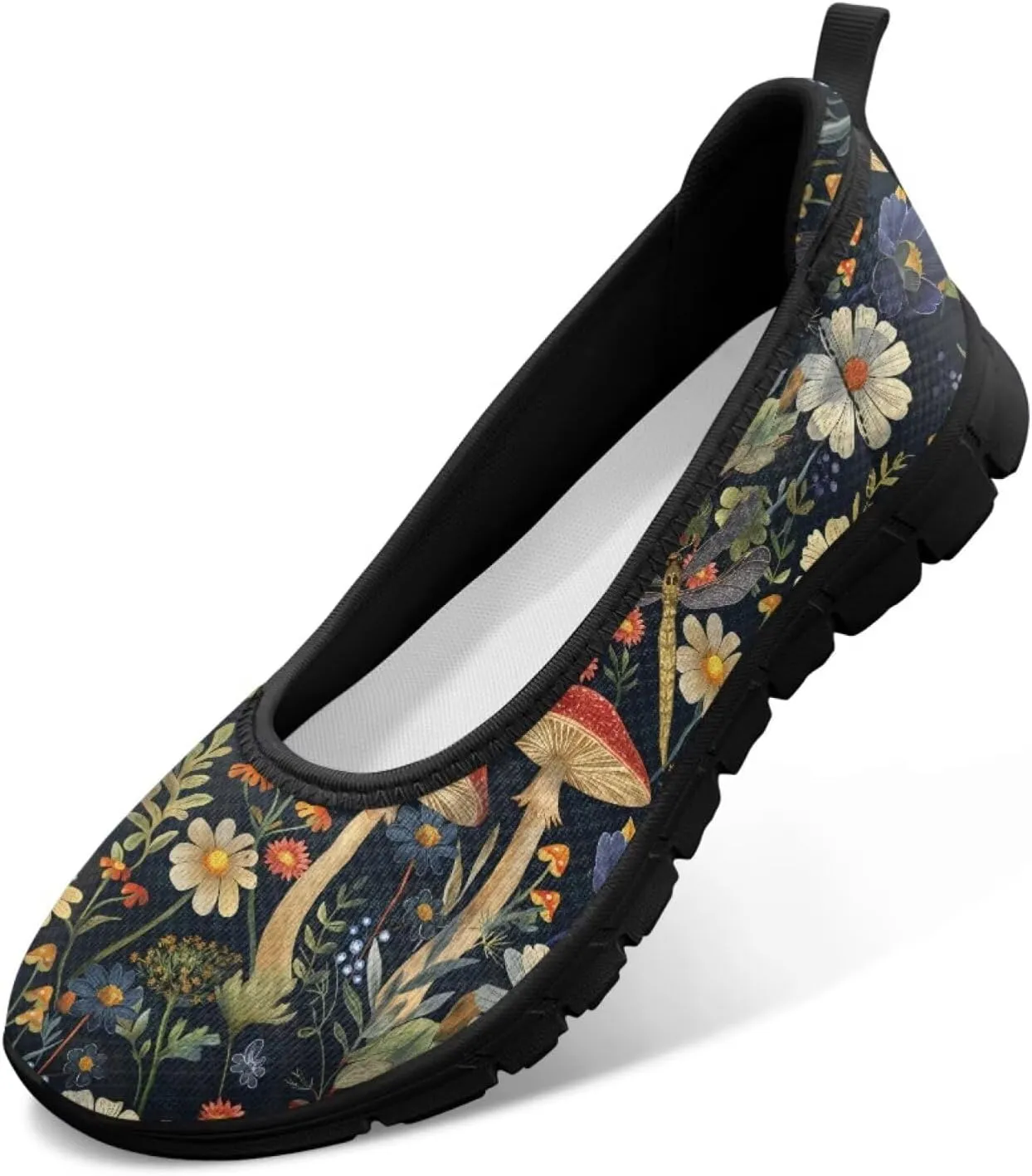 Jeiento Casual Slip On Loafers for Women Lady Mesh Tennis Shoes Breathable Light Weight Low Top Round Toe Walking Sneakers