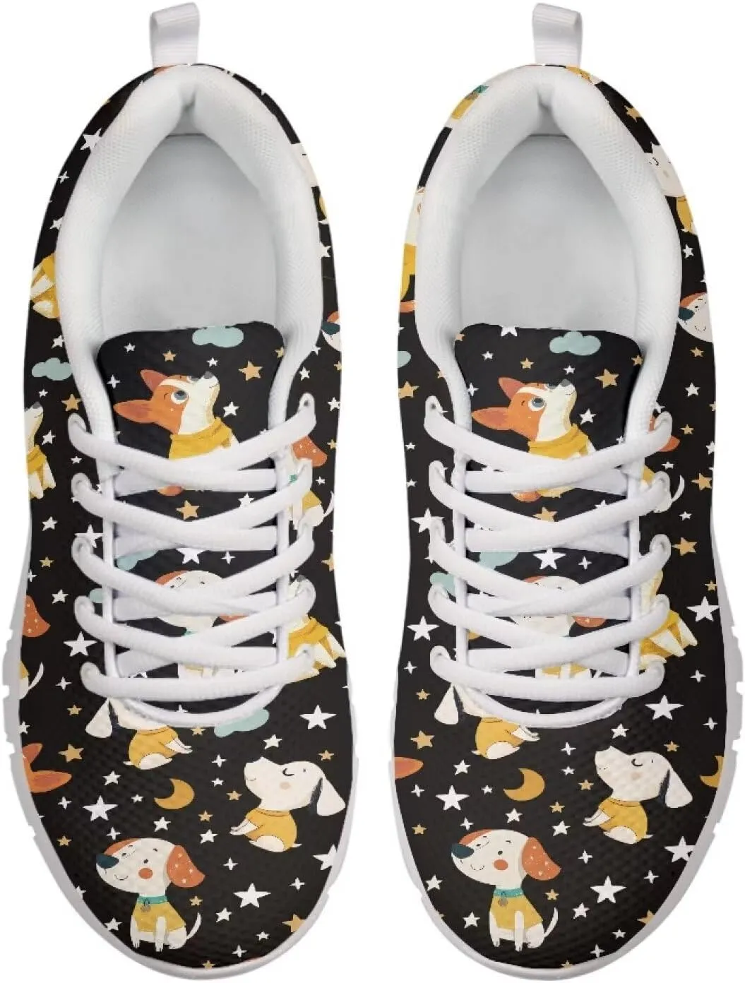 Jeiento Unisex Outdoor Running Shoes - White With Multicolor - Women, Men, Teenager - Non Slip, Breathable, Flexible - Running, Workouts - Casual, Spring, Summer, Fall