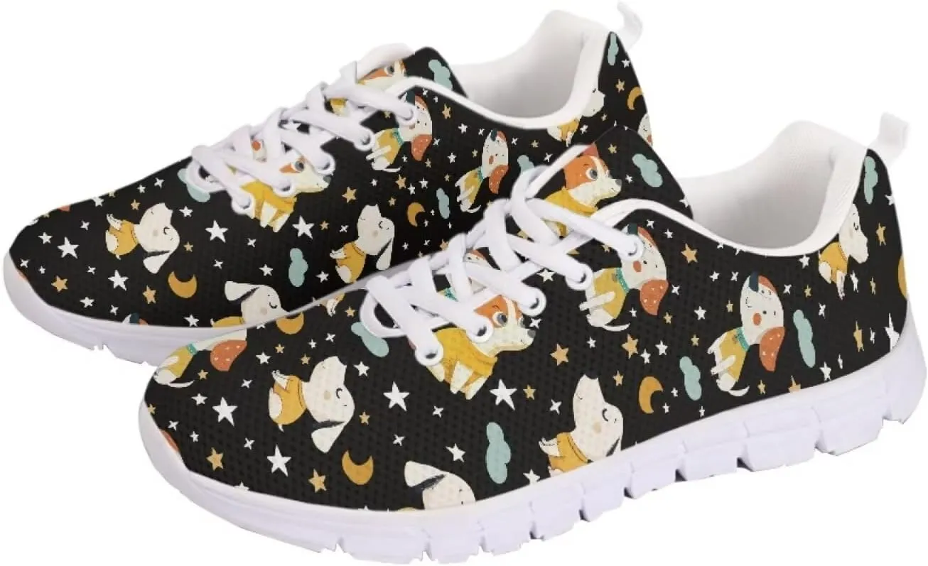 Jeiento Unisex Outdoor Running Shoes - White With Multicolor - Women, Men, Teenager - Non Slip, Breathable, Flexible - Running, Workouts - Casual, Spring, Summer, Fall