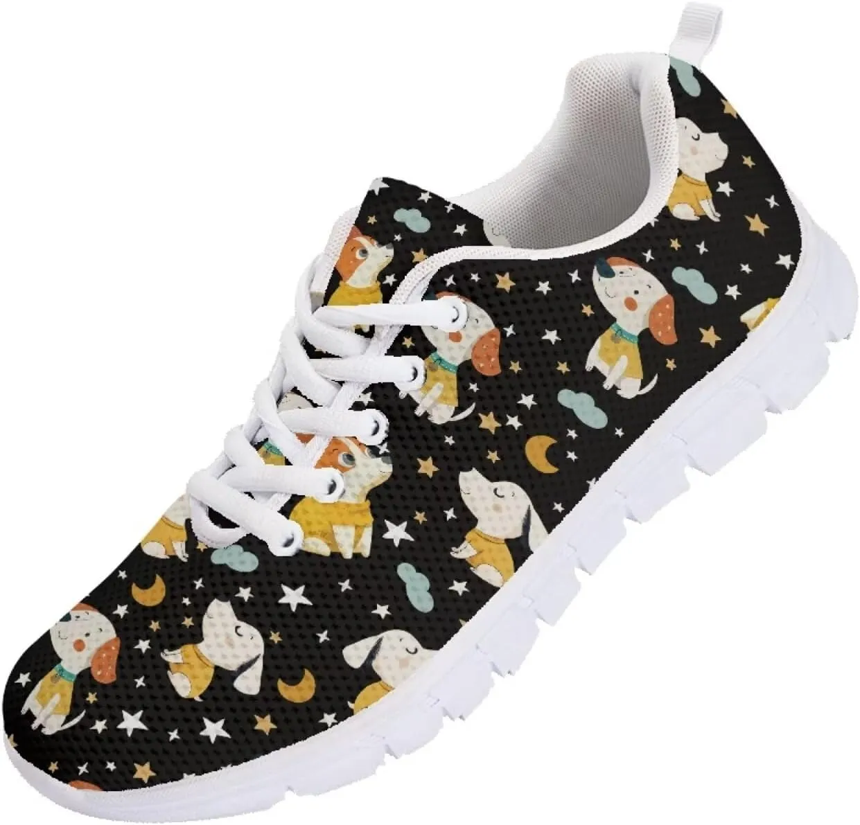 Jeiento Unisex Outdoor Running Shoes - White With Multicolor - Women, Men, Teenager - Non Slip, Breathable, Flexible - Running, Workouts - Casual, Spring, Summer, Fall