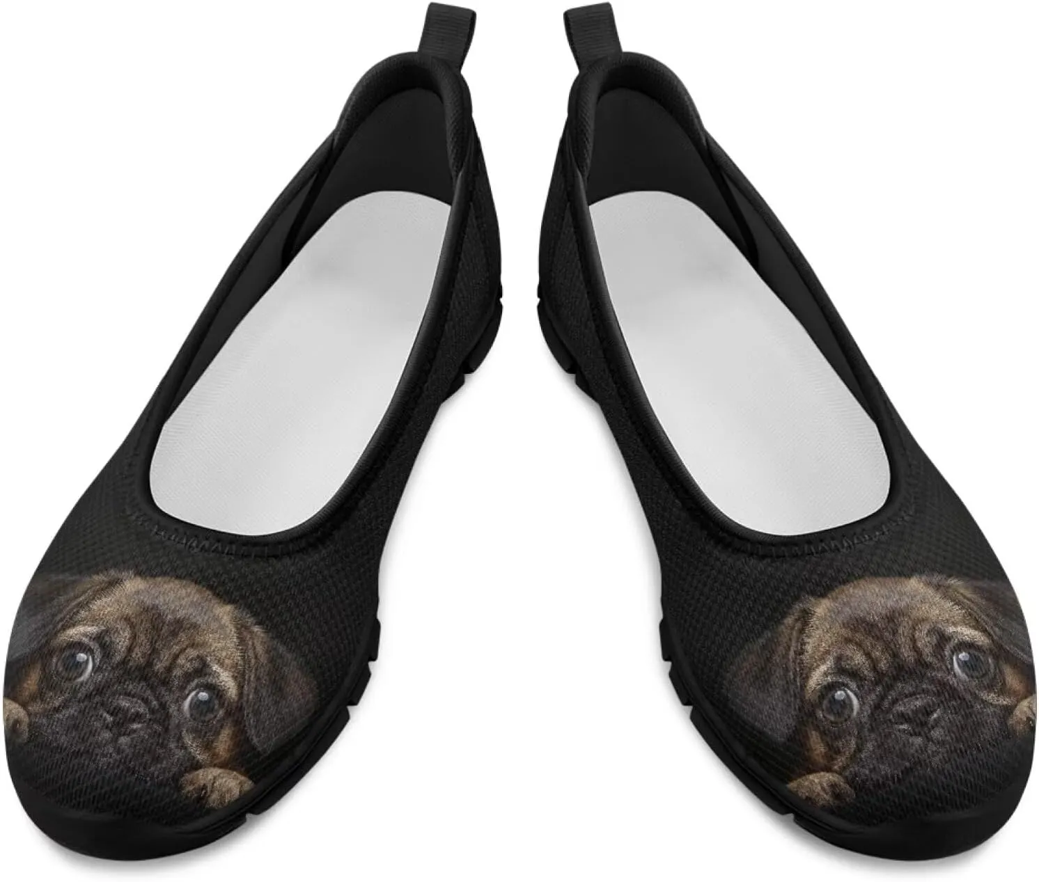 Jeiento Women's Slip On Loafers Mesh Tennis Shoes Dog Theme Footwear Comfortable Lightweight Fashion Sneakers Running Shoes