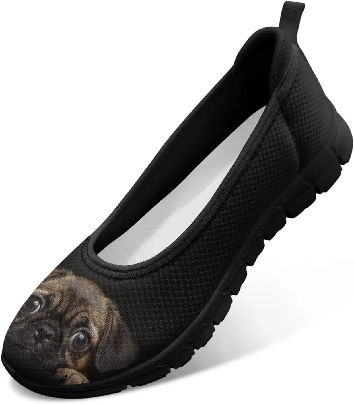 Jeiento Women's Slip On Loafers Mesh Tennis Shoes Dog Theme Footwear Comfortable Lightweight Fashion Sneakers Running Shoes