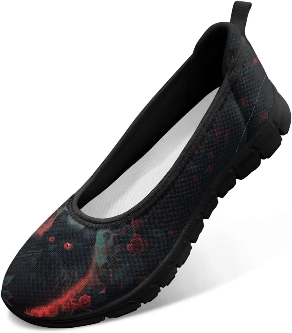 Jeiento Women's Slip On Loafers Mesh Tennis Shoes Dog Theme Footwear Comfortable Lightweight Fashion Sneakers Running Shoes