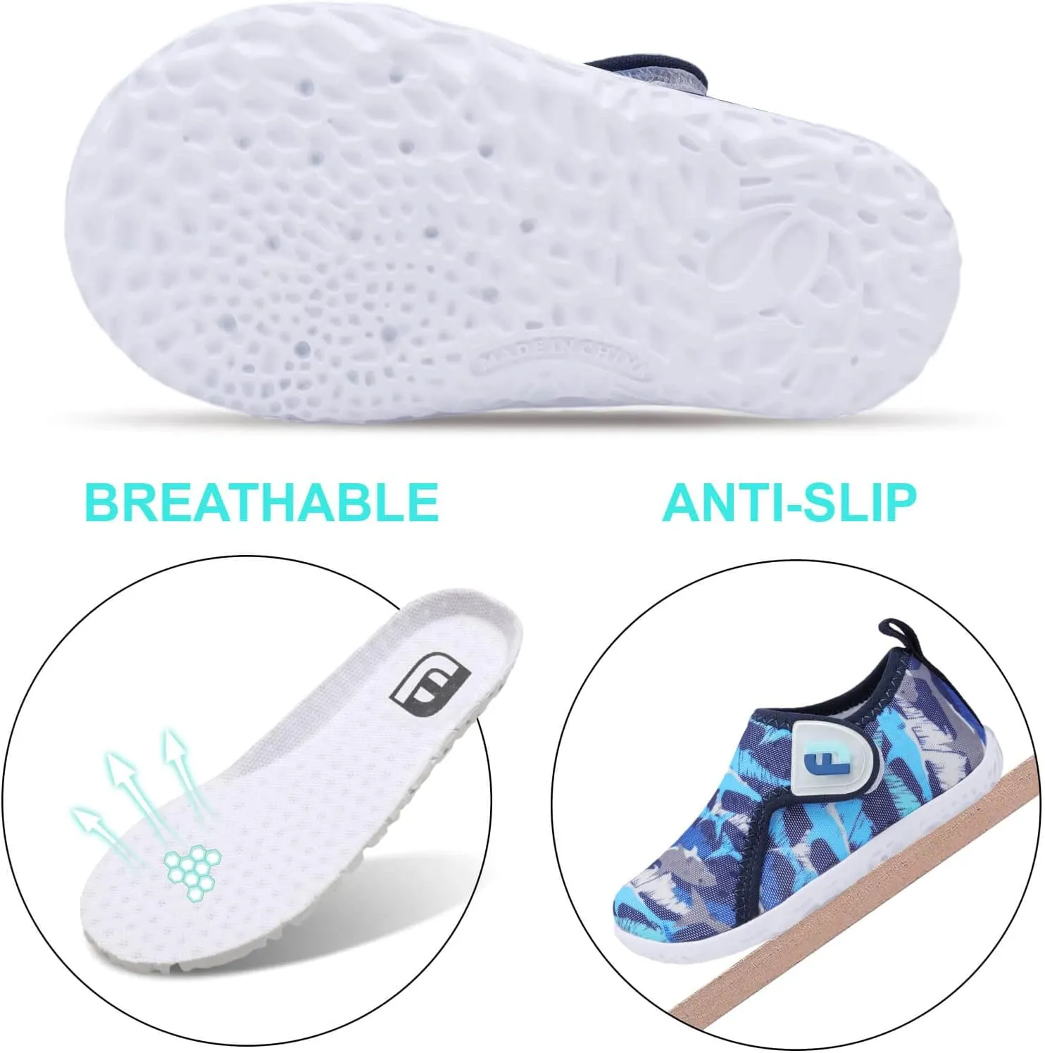 JOINFREE Baby Toddler Water Shoes Boys Girls Sandals Barefoot Kids Breathable Sneakers Shoes for Walking Running