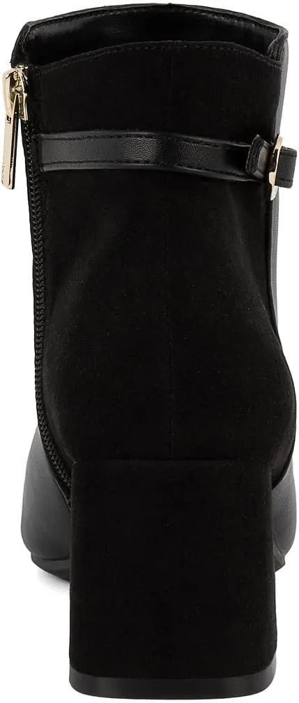 Jones New York Women's Heel Ankle Boots Fashion Side Zipper Square Toes Block Heel Boots