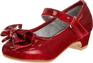 Josmo Girls Sparkly Dress Bow Sandals - Formal Party Wear Shoes