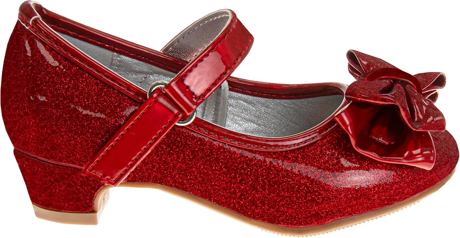 Josmo Girls Sparkly Dress Bow Sandals - Formal Party Wear Shoes