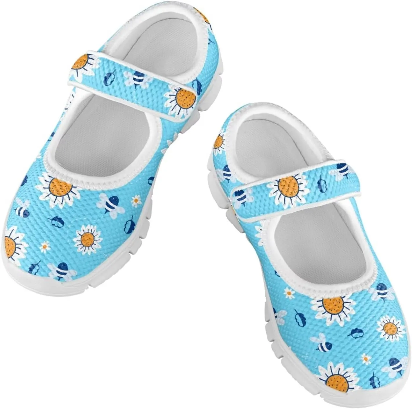 JoyLamoria Toddler Girls Mary Jane Sneakers Cute Cactus Print Sneakers for Kids Slip on Barefoot Shoes Ballet Dress Shoes
