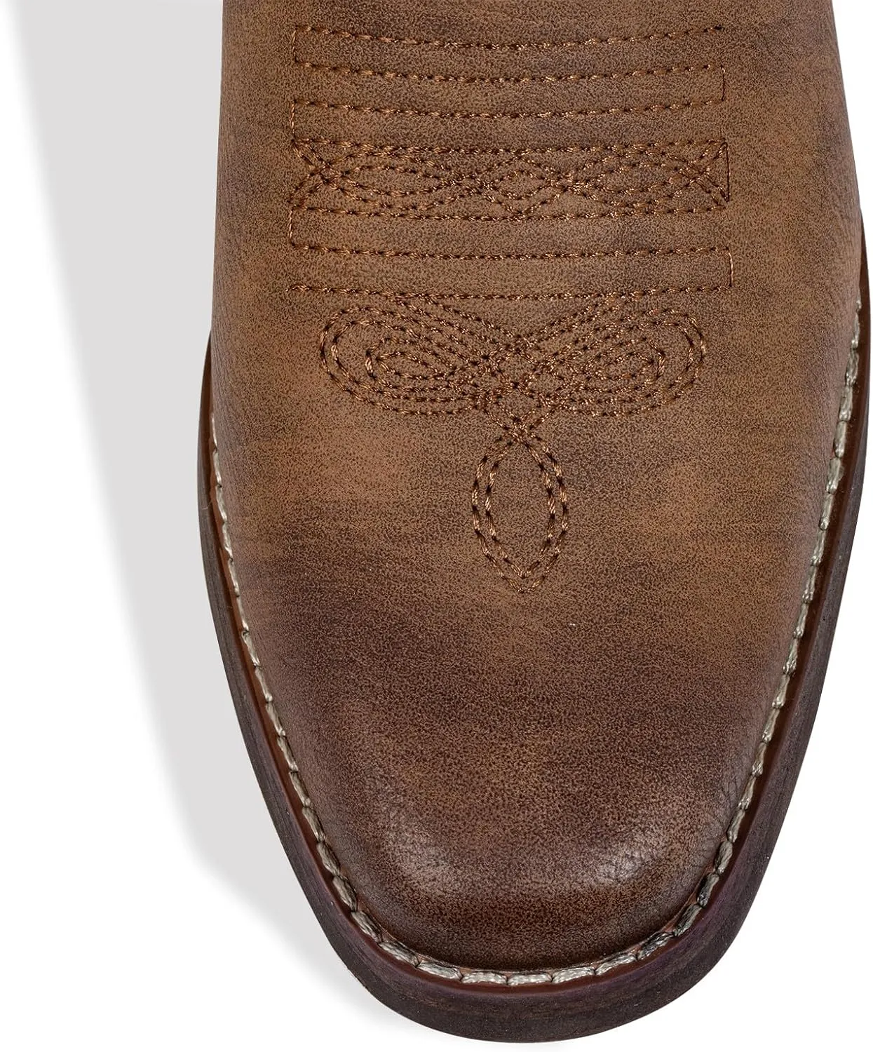J's.o.l.e Women's Western Cowboy Boots Square Toe Embroidered Mid Calf Ladies Cowgirl Boot Brown