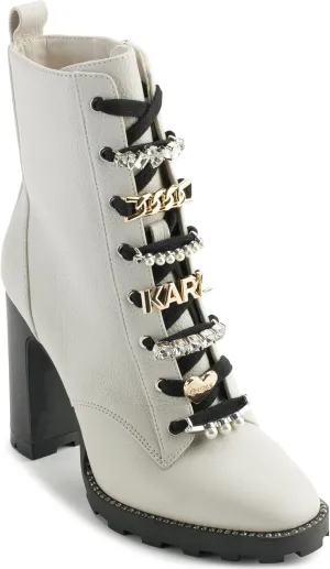 KARL LAGERFELD womens Pazi Studded Heeled Bootie