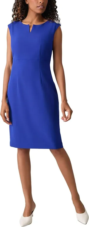 Kasper Women's Sleeveless Sheath Dress with Notch Neckline