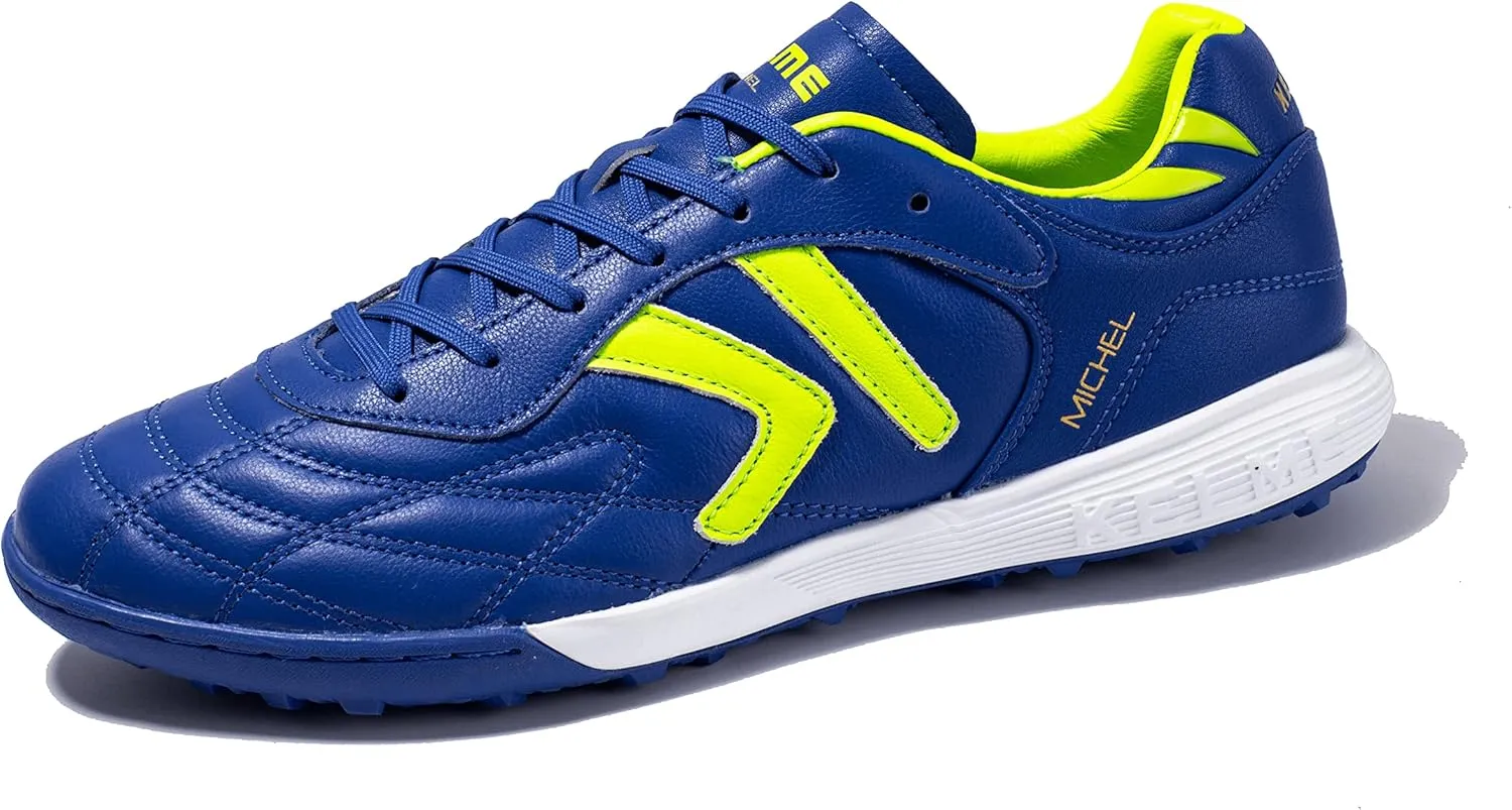KELME Men's Turf Soccer Cleats - Football Boots Outdoor/Indoor Unisex Adult Sizes - Pro Calfskin Leather Soccer Shoes - TF