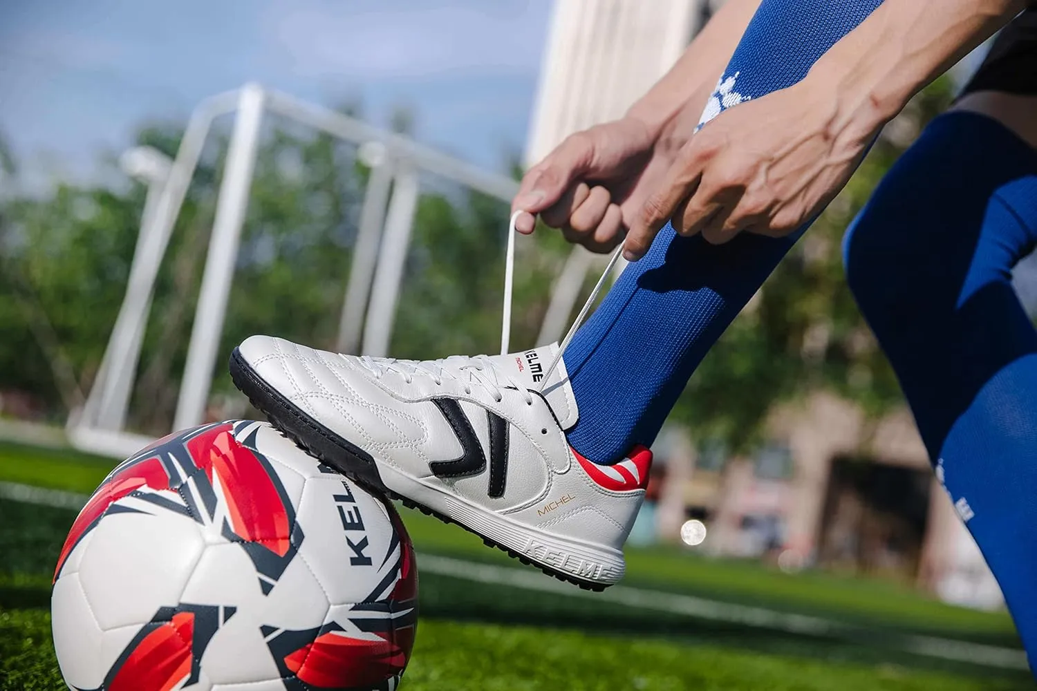 KELME Men's Turf Soccer Cleats - Football Boots Outdoor/Indoor Unisex Adult Sizes - Pro Calfskin Leather Soccer Shoes - TF