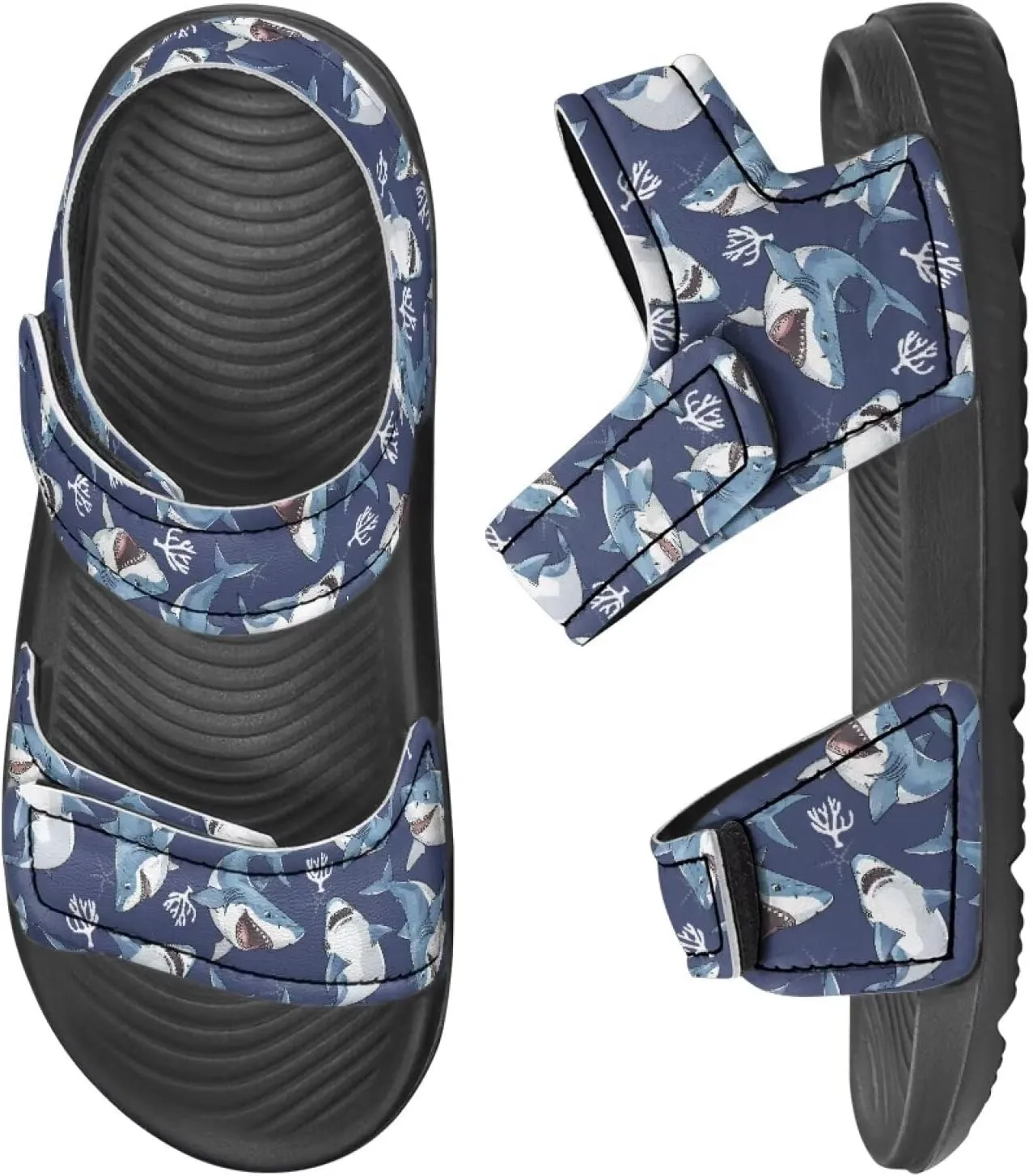 Kids' Easy-On Sandals for Boys - Hook and Loop, Open Toe, Non-slip, for, School, Parties, Weekend Wear