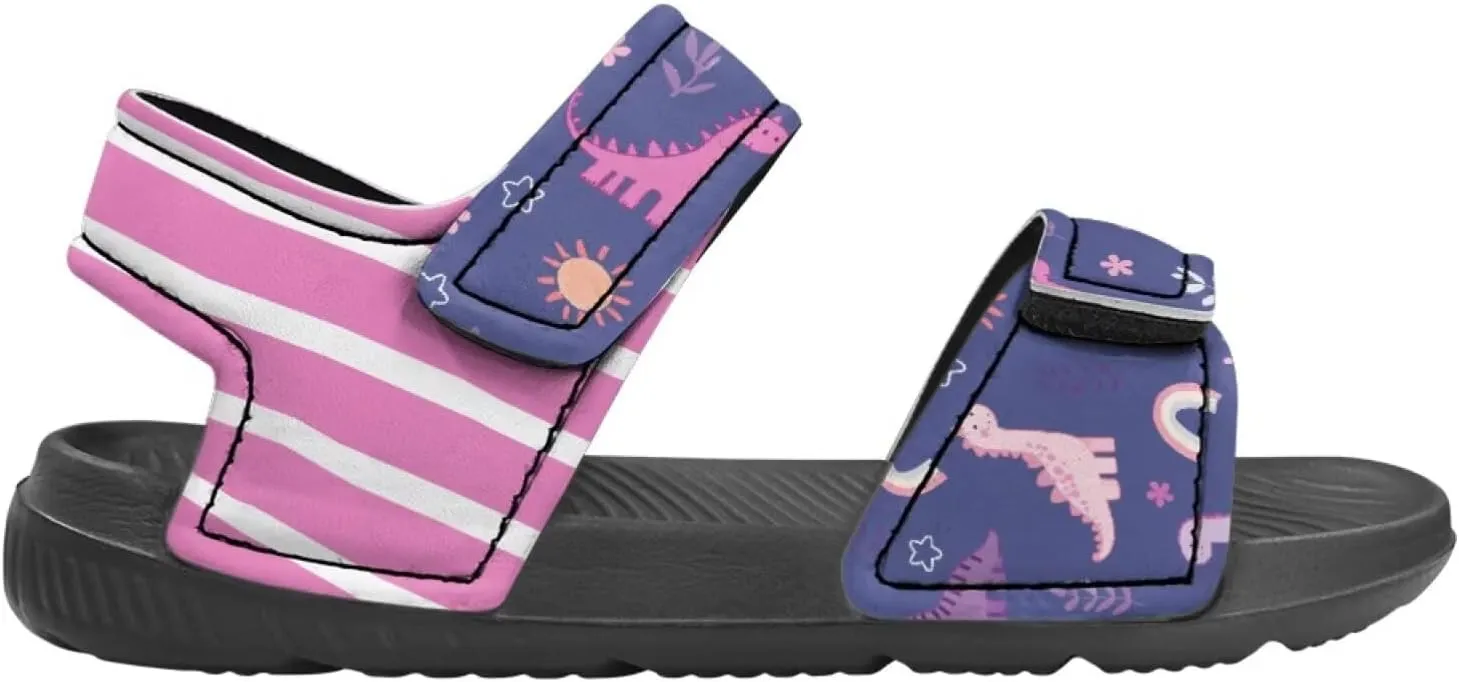 Kids Sandals Cartoon Car Print Athletic Sandals for Boys US 5 Causal Summer Sport Shoes with Adjustable Strap for Hiking Walking Beach Pool