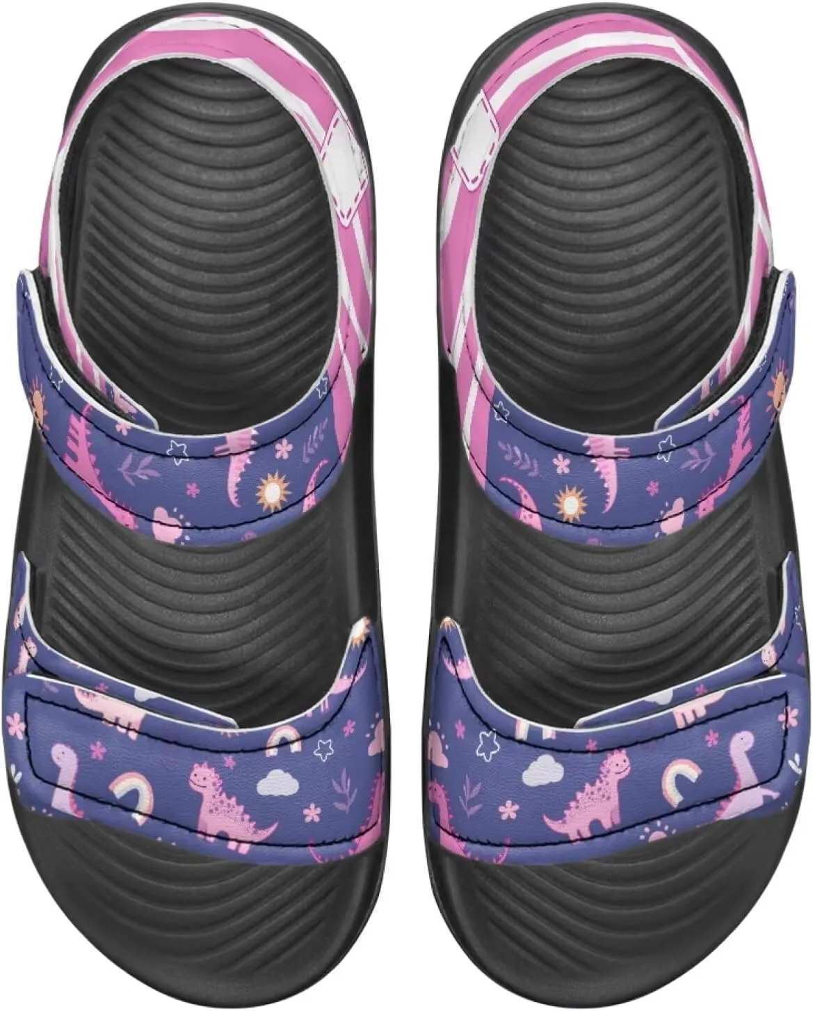 Kids Sandals Cartoon Car Print Athletic Sandals for Boys US 5 Causal Summer Sport Shoes with Adjustable Strap for Hiking Walking Beach Pool