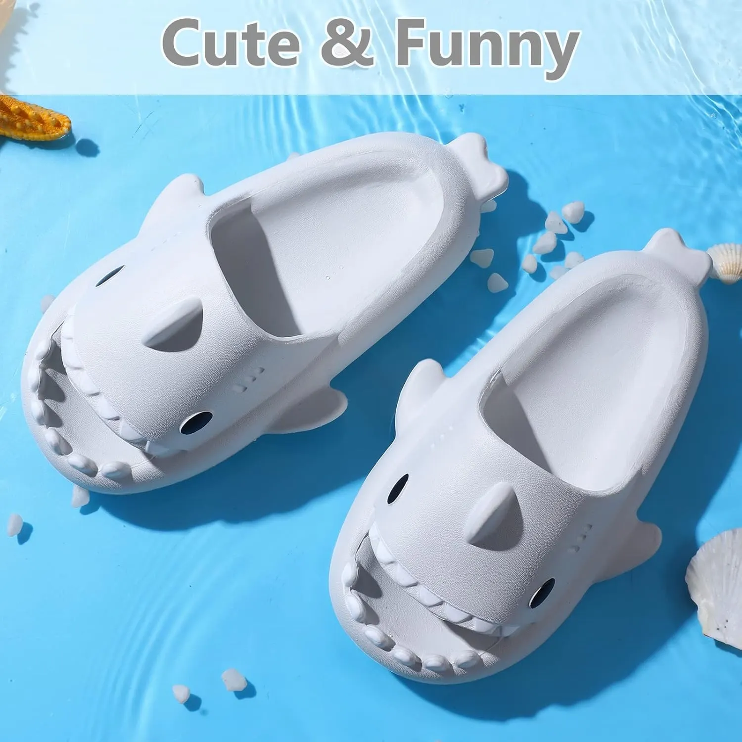Kids Shark Cloud Slides | Toddler Boys Girls Shower Slippers | Boys Girls Cute Cartoon Fish Flip Flops | Beach Pool Home Sandals | Quick Dry Non-Slip