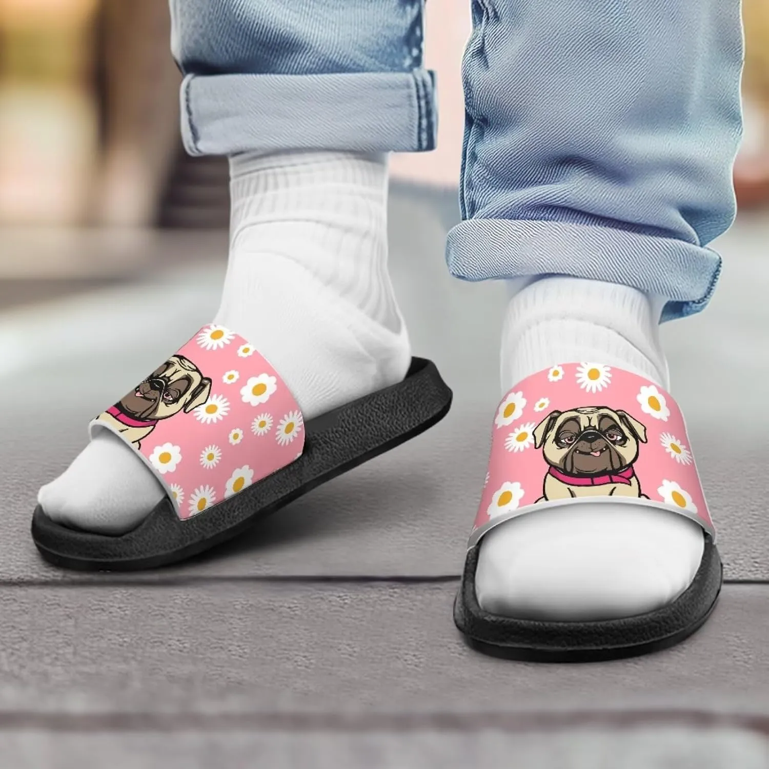 Kids Shower Slides丨Animal Graphic Sandals for Girls丨Quick Drying Bathroom Shower Sandals丨Summer Beach Pool Slippers| Thick Sole Non-Slip