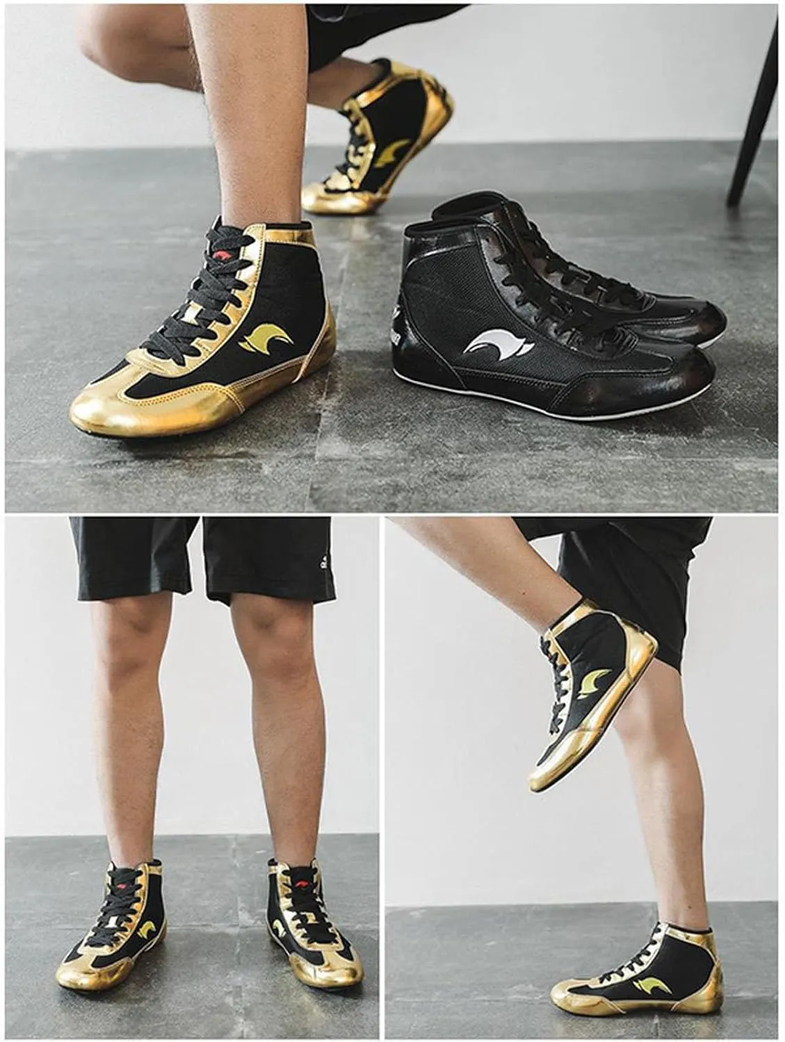 Kids Wrestling Shoes Boys Girls Boxing Shoes High Top Wrestling Training Shoes Boots Competition Fitness Sneakers