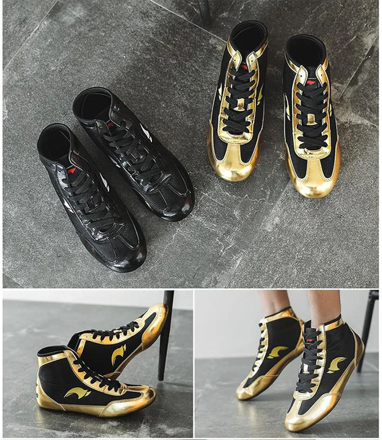 Kids Wrestling Shoes Boys Girls Boxing Shoes High Top Wrestling Training Shoes Boots Competition Fitness Sneakers