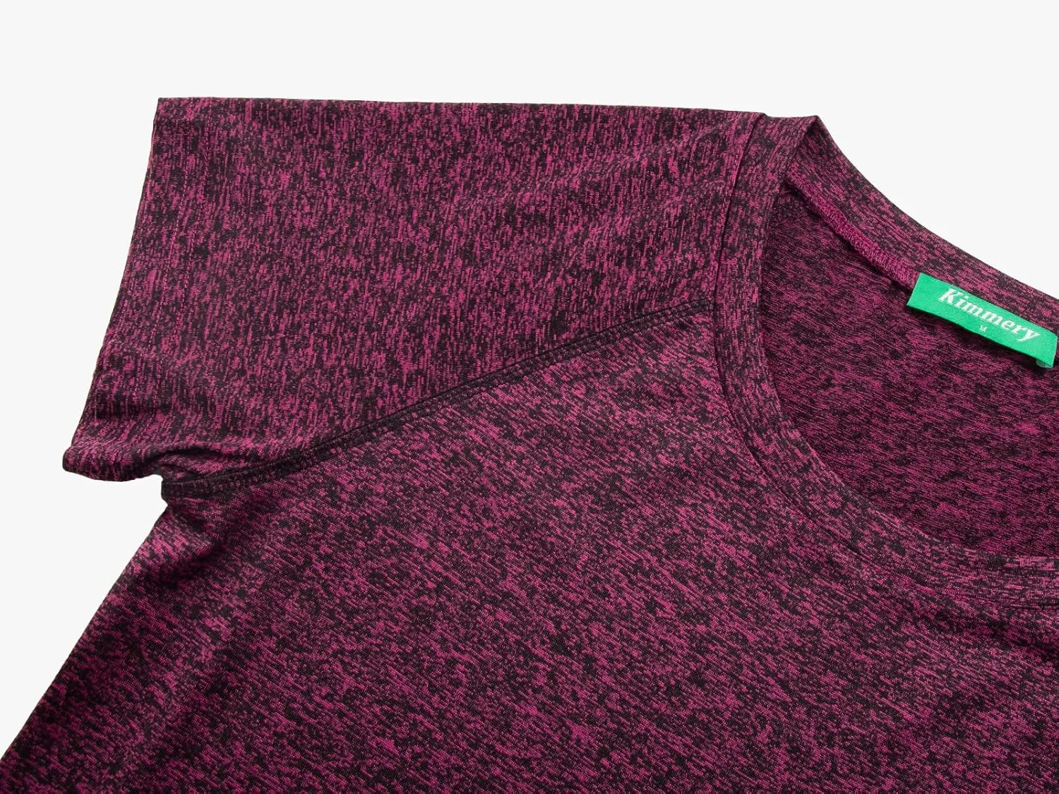 Kimmery Woman Raglan Sleeve Round Neck Irregular Hem Yoga Workout Shirt Sizes M-3XL