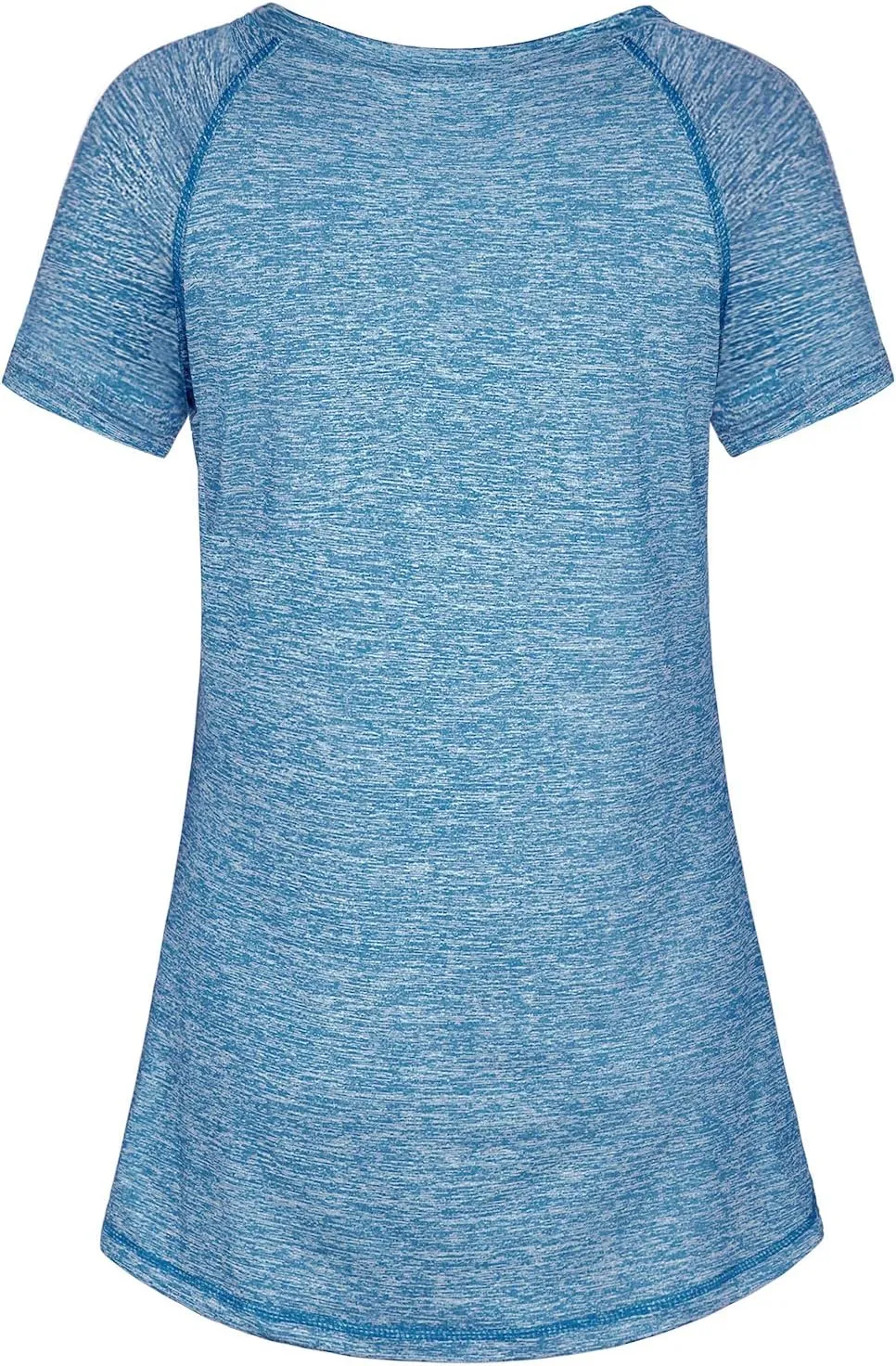 Kimmery Woman Raglan Sleeve Round Neck Irregular Hem Yoga Workout Shirt Sizes M-3XL