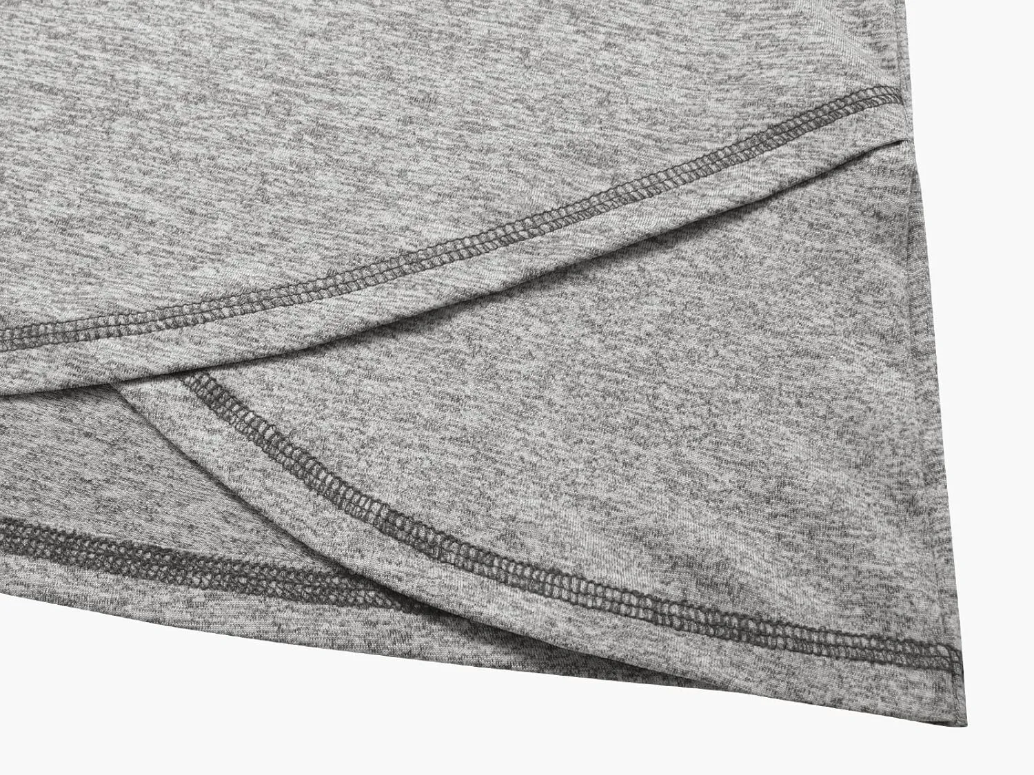 Kimmery Woman Raglan Sleeve Round Neck Irregular Hem Yoga Workout Shirt Sizes M-3XL