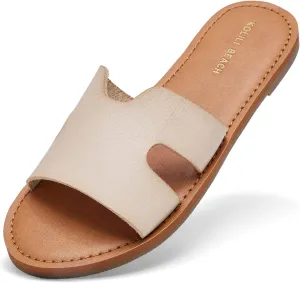 KOLILI Womens Flat Slide Sandals, Summer Fashion Sandals, Comfy Style | Warm-weather Favorite