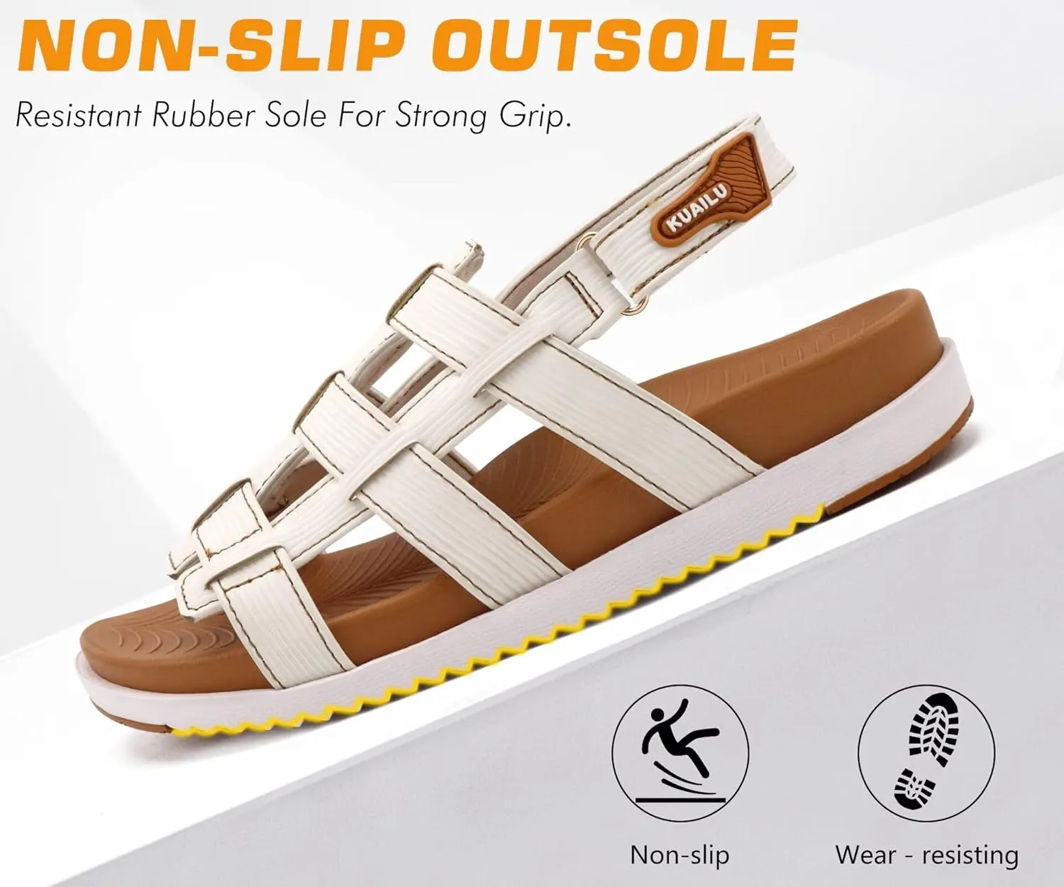 KuaiLu Womens Fashion Orthopedic Walking Sandals for Women 2025 Arch Support Sandles Comfort Plantar Fasciitis Recovery Cushion Summer Travel Outdoor Hiking Open Toe Water Shoes Woman Size US5-11