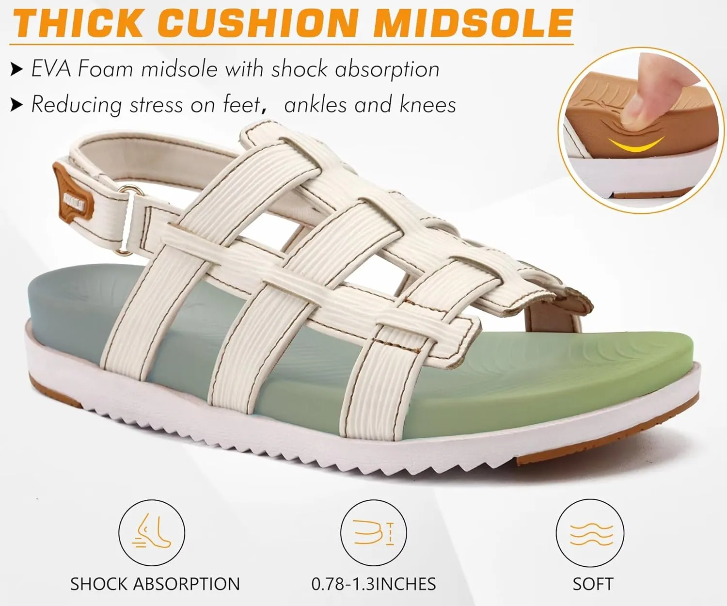 KuaiLu Womens Fashion Orthopedic Walking Sandals for Women 2025 Arch Support Sandles Comfort Plantar Fasciitis Recovery Cushion Summer Travel Outdoor Hiking Open Toe Water Shoes Woman Size US5-11