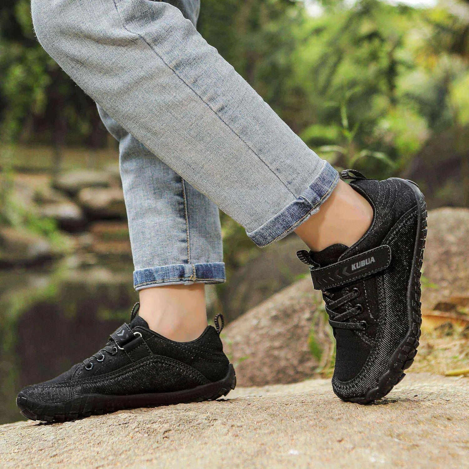 KUBUA Kids Barefoot Shoes Boys Girls Slip On Minimalist Sneakers for Walking Tennis Athletic Hiking Toddler Little Big Kid