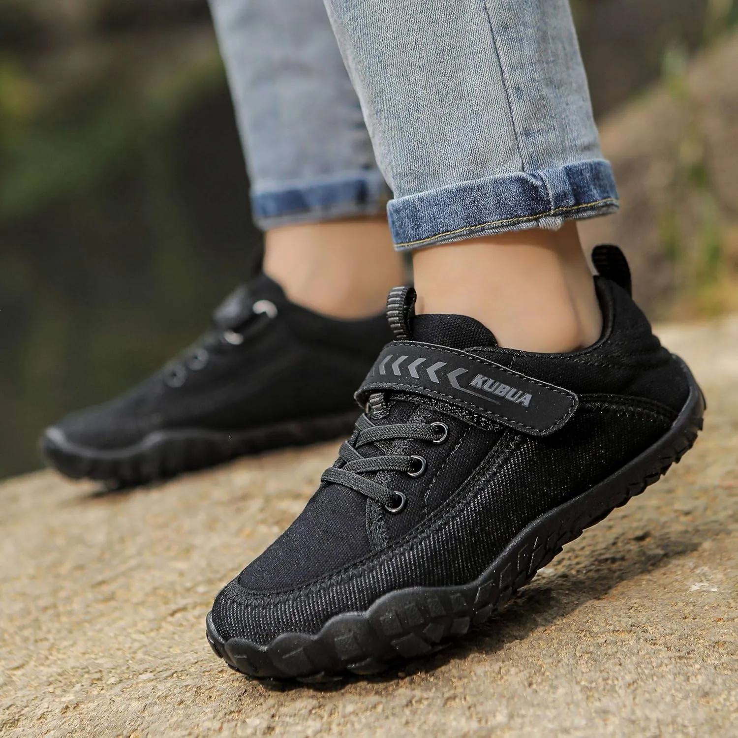 KUBUA Kids Barefoot Shoes Boys Girls Slip On Minimalist Sneakers for Walking Tennis Athletic Hiking Toddler Little Big Kid