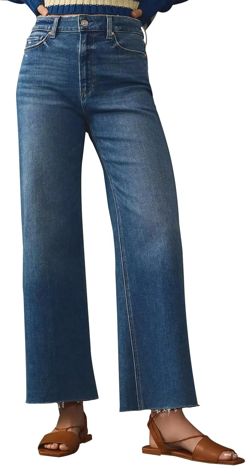 KUNMI Jeans for Women Wide Leg Baggy High Waist Boyfriends Straight Leg Stretchy Denim Pants Trendy Fall 2025