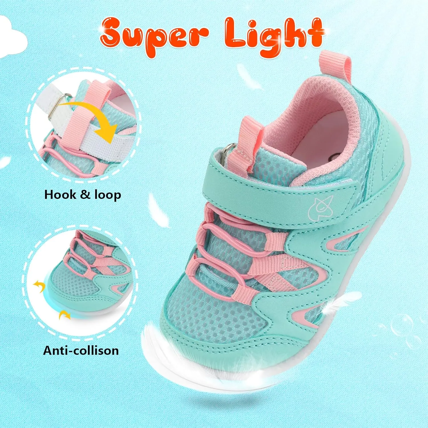 LeIsfIt Baby Shoes Boys Girls First Walking Shoes Non-Slip Toddler Breathable Sneakers Infant Sneakers