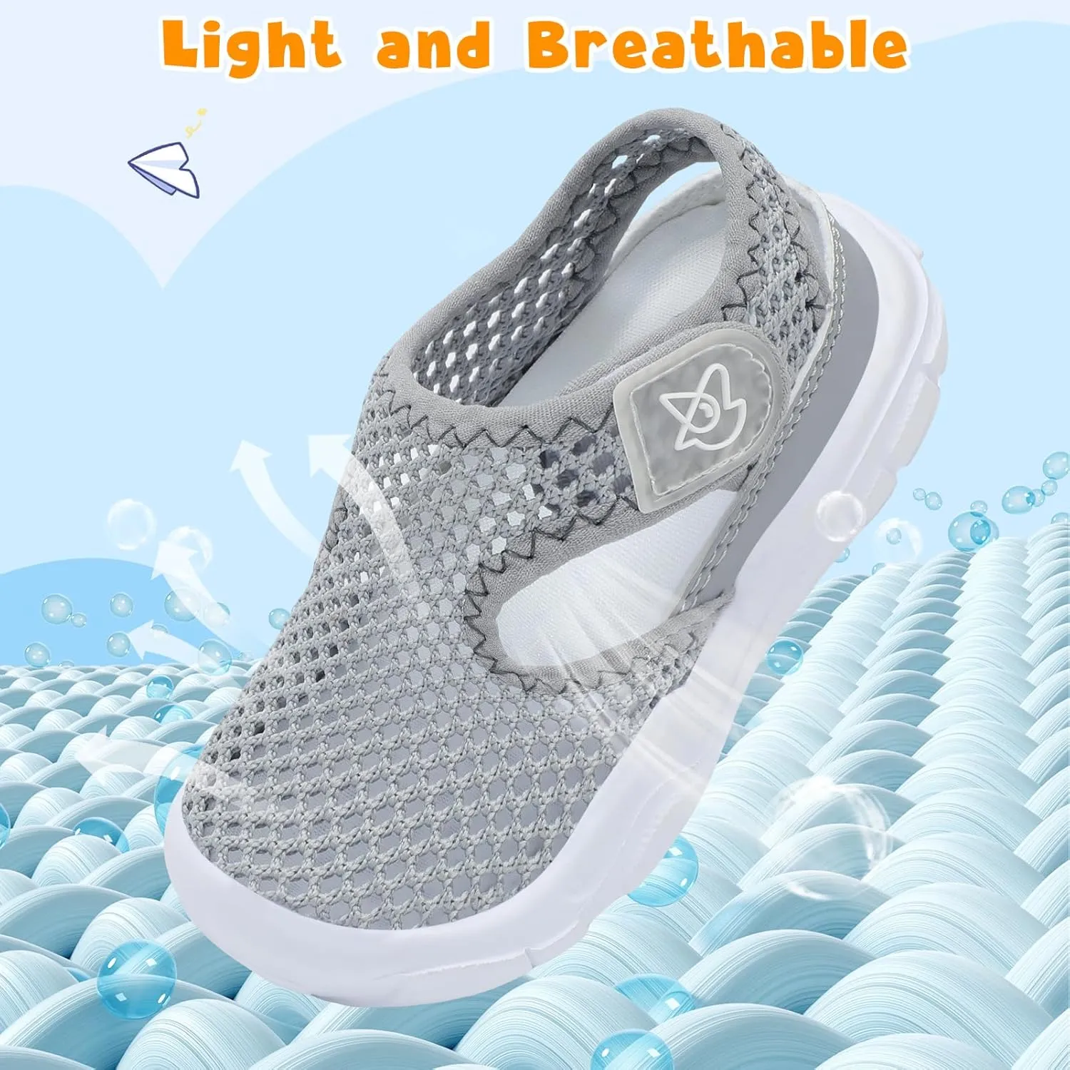 LeIsfIt Toddler Sandals Boys Girls Wide Sandals Kids Water Sandals Barefoot Water Shoes for Beach Swim Lightweight Closed Toe Summer Sandals